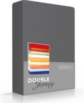 Hoogwaardige Dubbel Jersey Hoeslaken Lits-Jumeaux Antraciet | 180x200/210/220 + 200x200 | Zacht En Dik | Rondom Elastiek