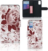 Bookcase Geschikt voor Samsung Galaxy A41 GSM Hoesje Watercolor Flowers
