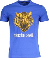 Roberto Cavalli T-shirt Blauw XL Heren