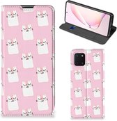Bookcase Valentijn Cadeaus Geschikt voor Samsung Galaxy Note 10 Lite Smart Cover Hoesje Sleeping Cats