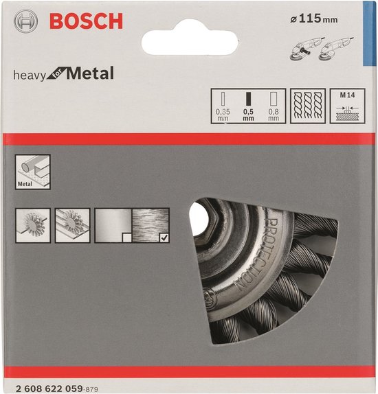 Foto: Bosch schijfborstel 115 mm 0 5 mm 12500 u min 12 mm 14