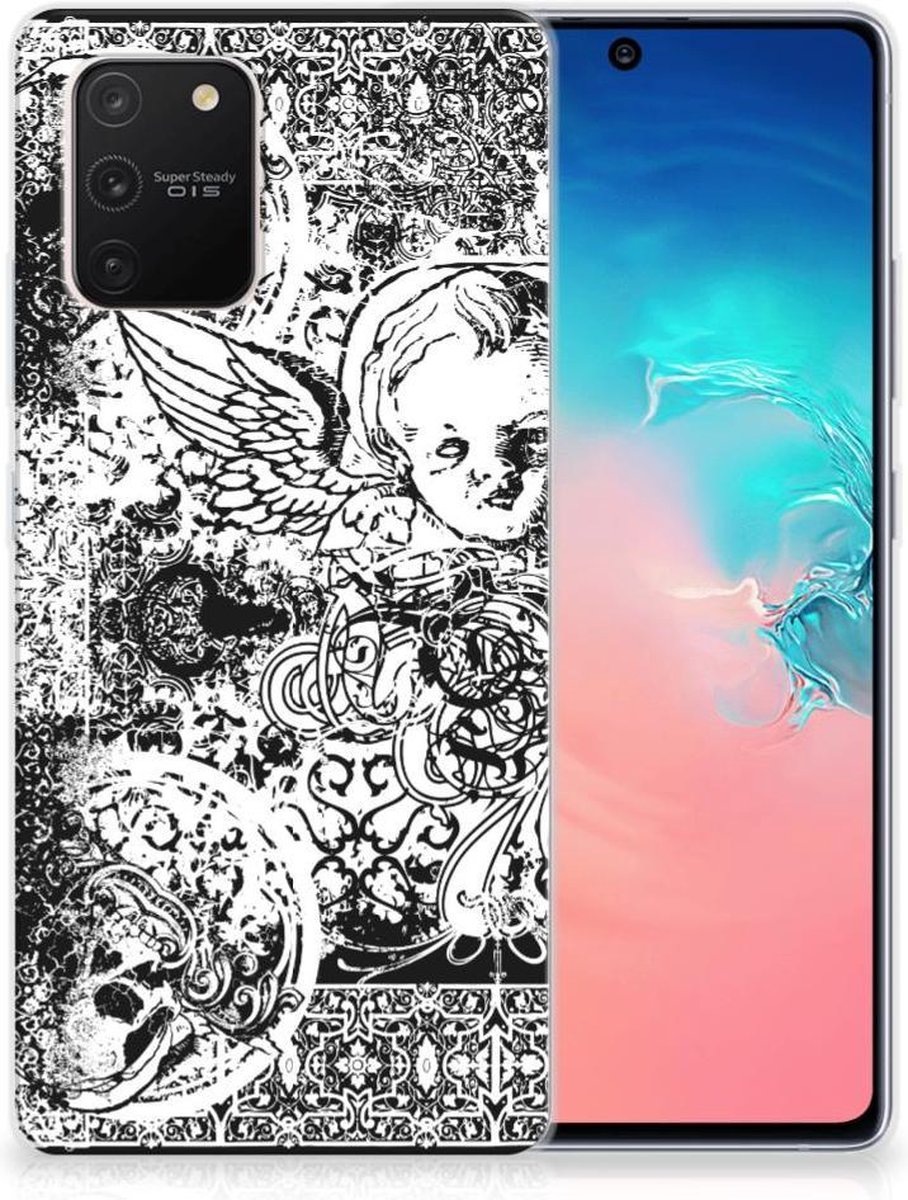 Silicone Back Case Samsung Galaxy S10 Lite Skulls Angel