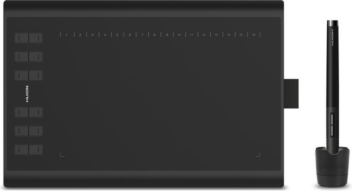 HUION Inspiroy H1060P Tekentablet - 5080 LPI 12 Drukbare Toetsen - Incl. Penhouder