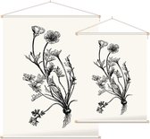 Knolboterbloem zwart-wit (Bulbous Buttercup) - Foto op Textielposter - 60 x 80 cm