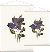 Clematis (Purple Clematis White) - Foto op Textielposter - 120 x 180 cm