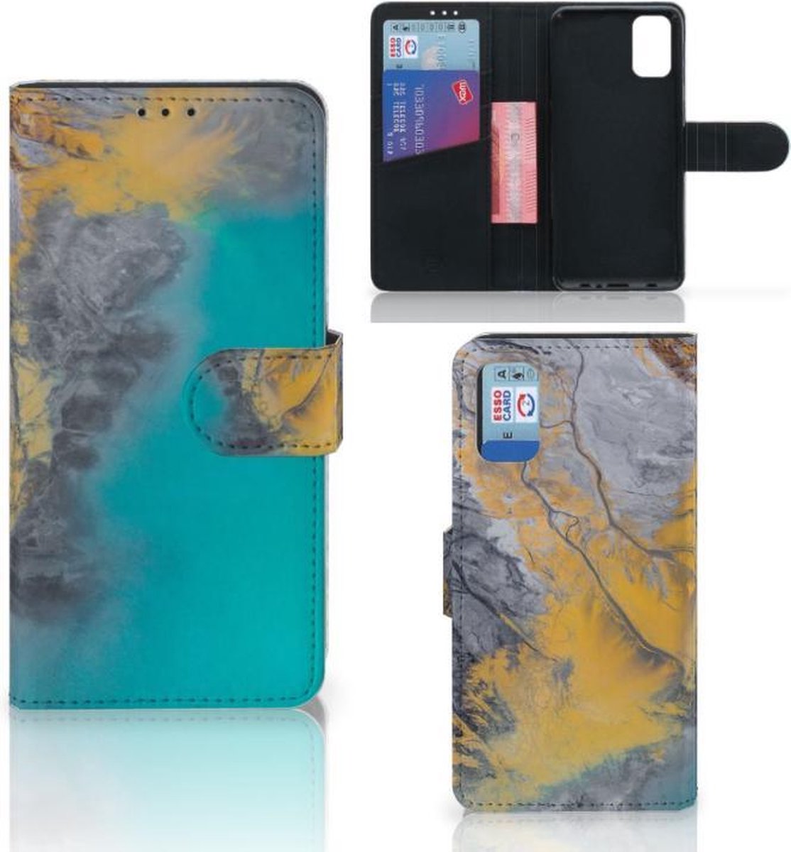 Samsung Galaxy A41 Bookcase Marble Blue Gold