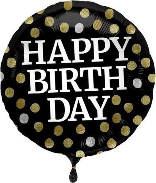 Envoyer un cadeau en aluminium ballon gonflé à l'hélium Joyeux anniversaire  noir à... | bol