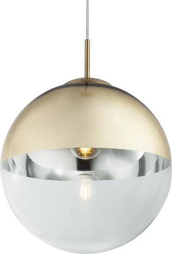 Slechte factor Zeug Inspecteren Varus Hanglamp Bol d:30cm mat goud / helder - Modern - Globo - 2 jaar  garantie | bol.com