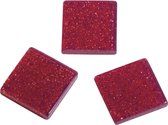 205x stuks acryl glitter mozaiek steentjes bordeaux rood 1 x 1 cm - Mozaieken maken Hobby en knutsel materialen