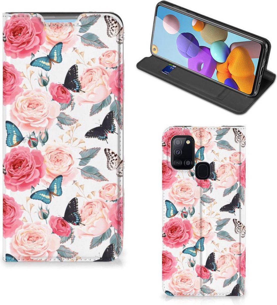 Samsung Galaxy A21s Smart Cover Butterfly Roses