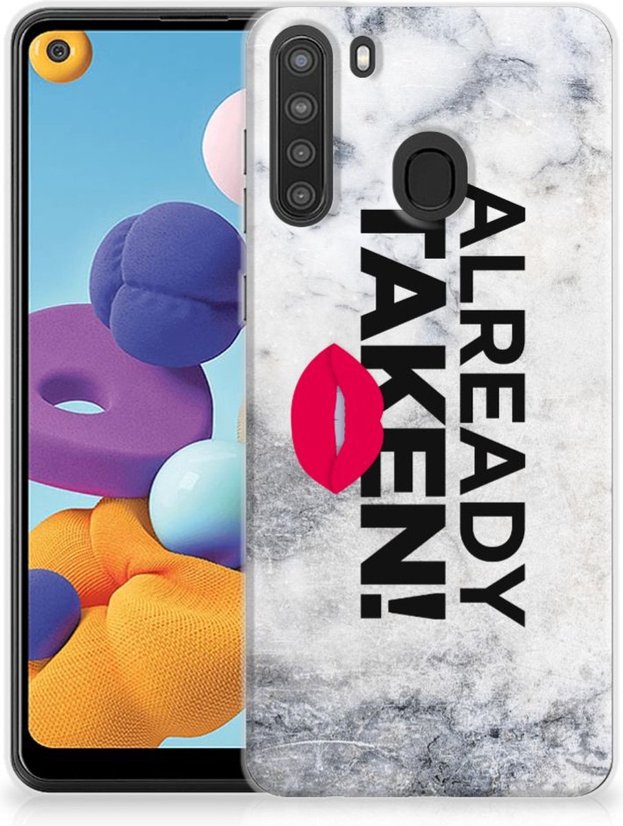 Samsung Galaxy A21 Siliconen hoesje met naam Already Taken White