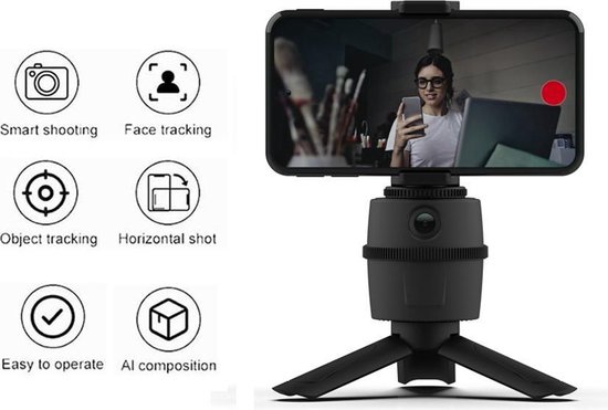 Draaibare AI-camera - Smart Shooting - Auto object - Face Tracking - Tri-pod - Telefoonhouder