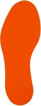 Voetstap Links - Oranje 70 x 180 mm - vloersticker met gladde toplaag
