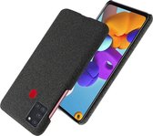 Samsung Galaxy A21S Stof Hard Back Cover Zwart