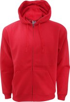 Fruit Of The Loom Heren Met Ritssluiting Sweatshirt Met Capuchon / Hoodie (Rood)