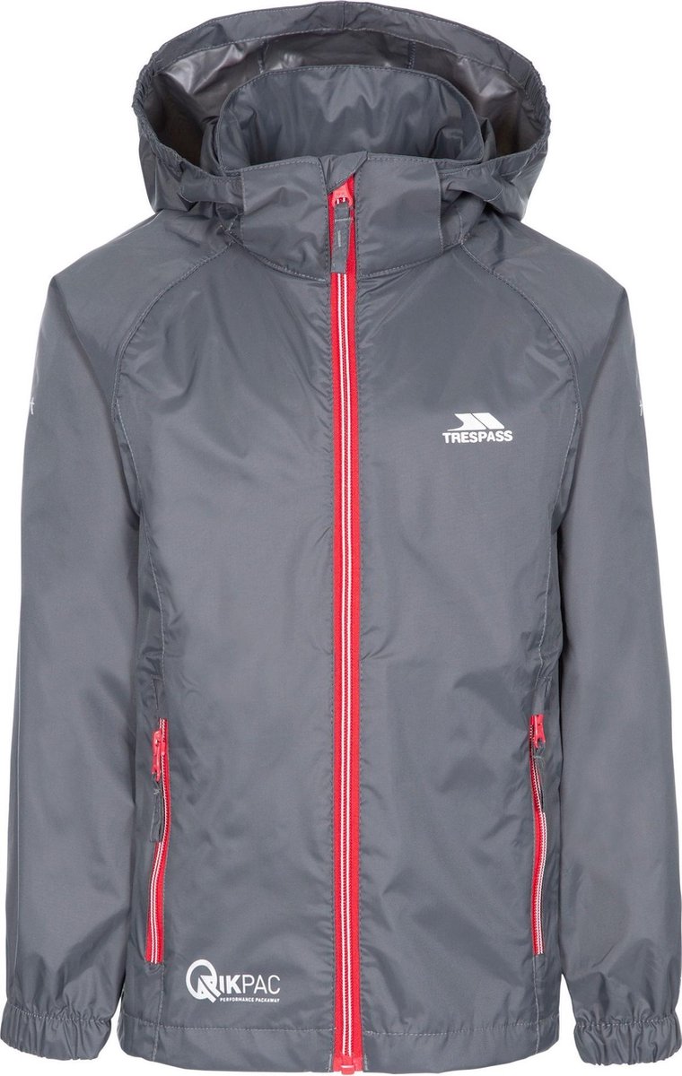 Trespass kinderregenjas Qikpac X - Unisex kinderjas die je kunt opvouwen Tp75 Flint
