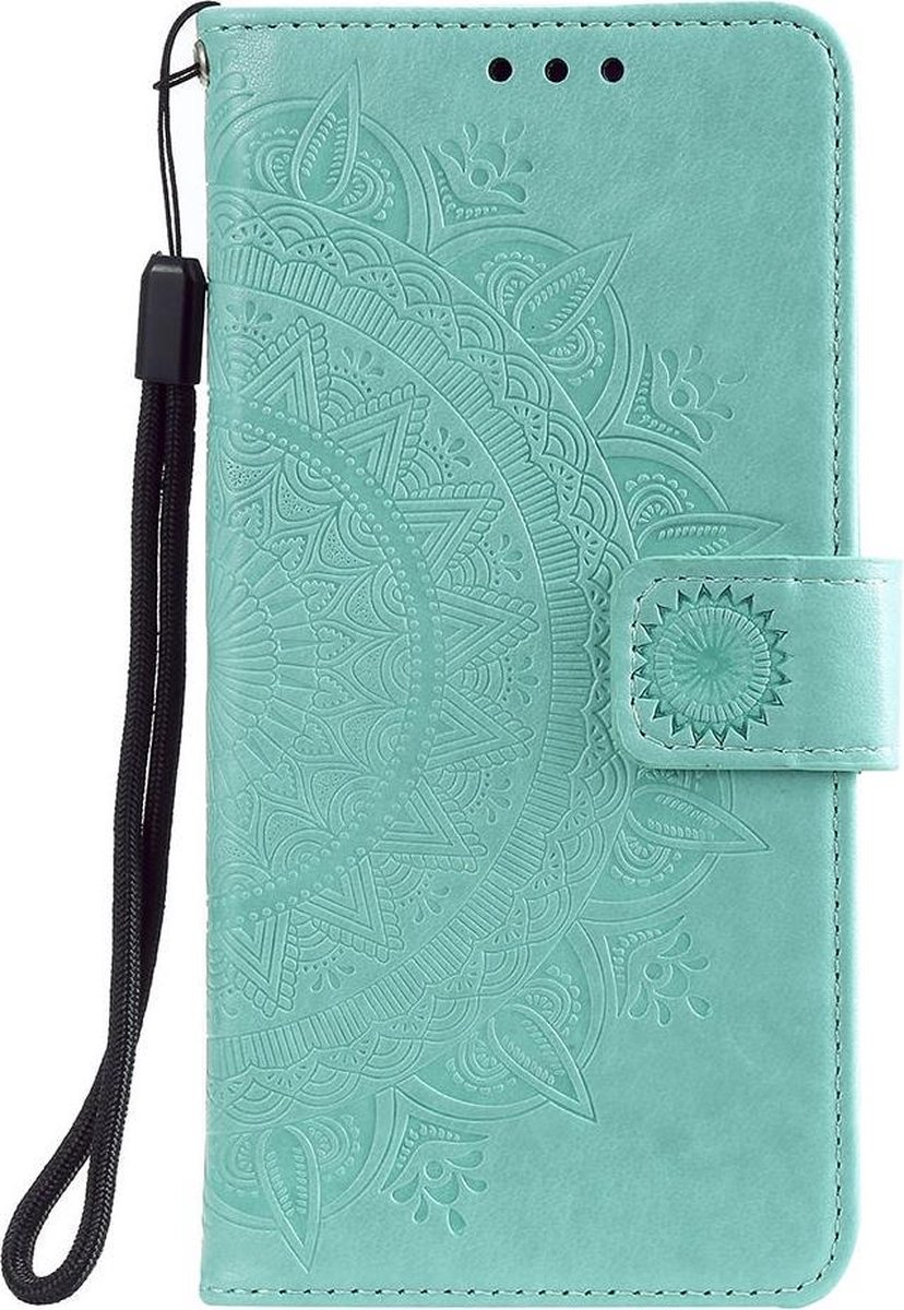 Shop4 - Samsung Galaxy A31 Hoesje - Wallet Case Mandala Patroon Mint Groen