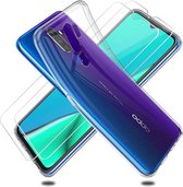 OPPO A9 2020 Silicone hoesje + 2X Tempered Glas Screenprotector