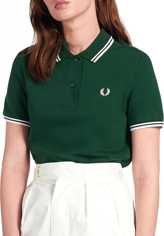 Fred Perry - Twin Tipped Shirt - Dames Polo - 40 - Groen | bol.com