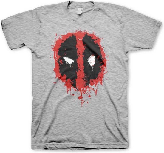 Marvel Deadpool Heren Tshirt -XL- Splash Icon Grijs
