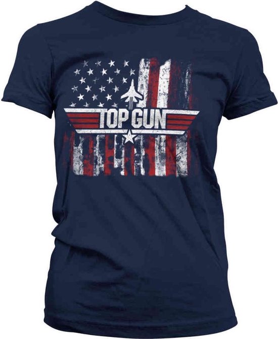 Top Gun Dames Tshirt -M- America Blauw