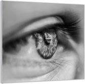 Acrylglas  –Pupil Zwart - Wit-50x50 (Met ophang)