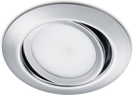 LED Spot - Inbouwspot - Trion Roluno - 5W - Warm Wit 3000K - Rond - Mat Chroom - Aluminium - Ø80