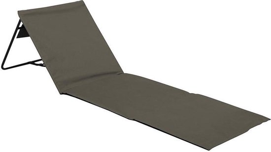 O'daddy® strandmat opvouwbaar met schouderband - strandstoel grijs 145x47x52