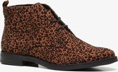 Nova dames veterschoenen met luipaardprint - Cognac - Maat 40