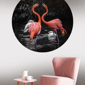 Behangcirkel - Flamingo 100 cm