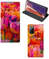 Hoesje met Tekst Geschikt voor Samsung Galaxy Note20 Smart Cover Tulips