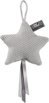 Baby's Only Gebreide decoratie hanger ster Robust - Decoratieve accessoires - Zilvergrijs - Met ophanglusje