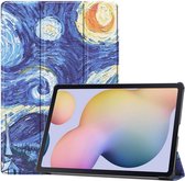 Samsung Galaxy Tab S7 Plus Hoesje Tri-Fold Print Blauw