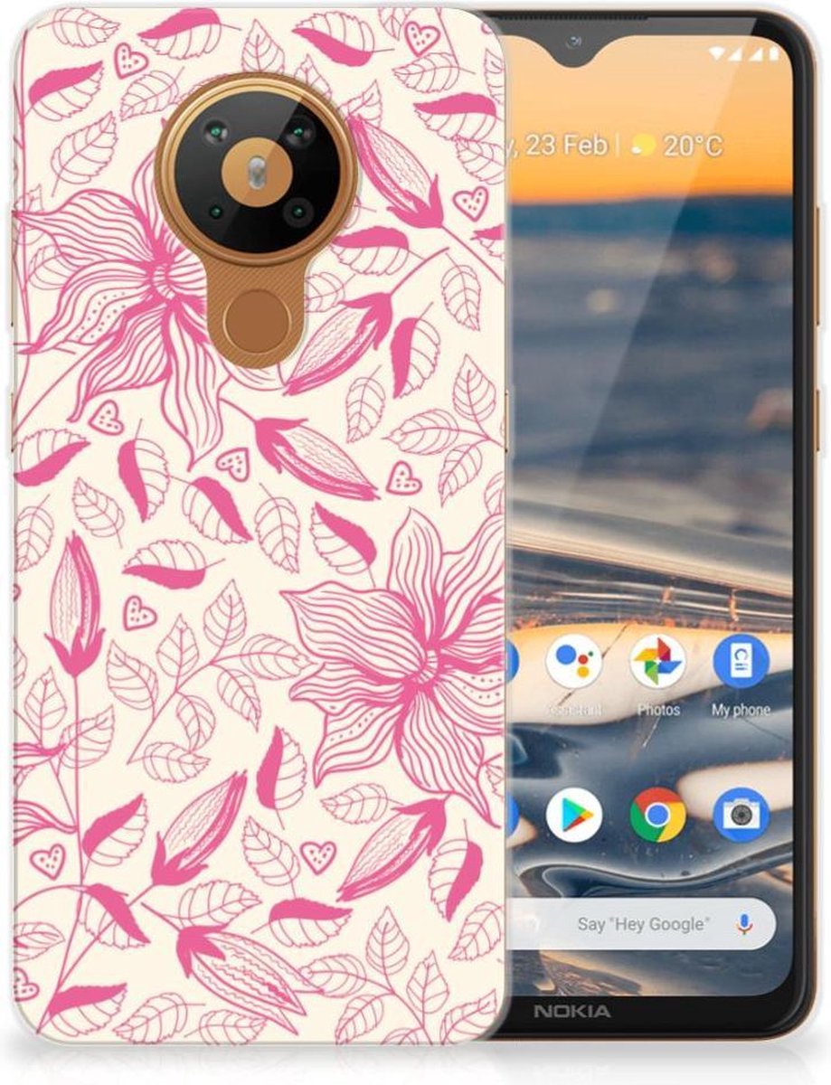 Nokia 5.3 TPU Case Pink Flowers
