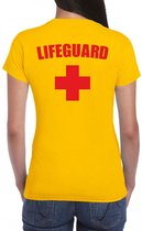 Lifeguard / strandwacht verkleed t-shirt / shirt geel voor dames - Bedrukking aan de achterkant / Reddingsbrigade shirt / Verkleedkleding / carnaval / outfit L