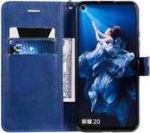 Huawei Honor 20 Kunstleer Portemonnee Stand Hoesje Blauw