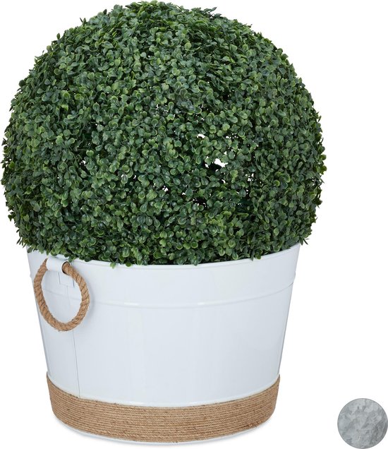 Mart Conform Creatie Relaxdays bloempot rond - ijsemmer - plantenpot - metalen bloem pot - 30  liter - 40 cm... | bol.com