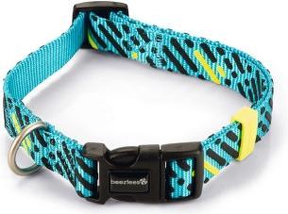 Beeztees nylon Halsband Memphis lichtblauw 35 - 50 cm x 20 mm