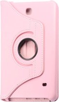 360 graden draaiend Litchi structuur lederen hoesje met houder voor Samsung Galaxy Tab 4 8.0 / SM-T330(roze)