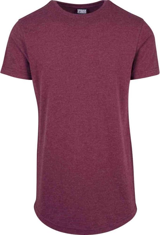 Urban Classics Heren Tshirt -S- Shaped Melange Long Bordeaux rood | bol.com