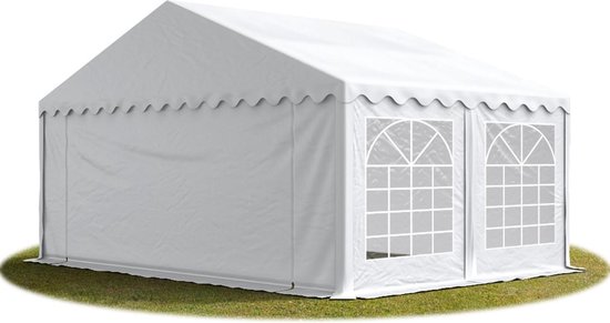 Partytent feesttent 5x4 m tuinpaviljoen -tent ca. 500 g/m² PVC zeil in wit  waterdicht | bol.com