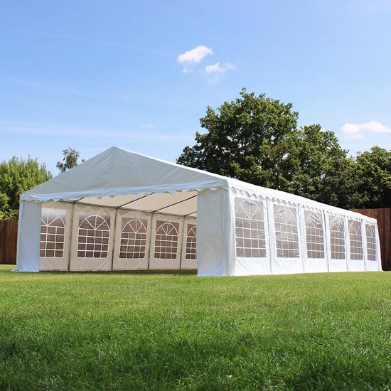 Partytent feesttent 3x4 m tuinpaviljoen -tent ca. 500 g/m² PVC zeil in  grijs-wit... | bol.com