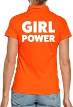 Oranje poloshirt / polo t-shirt Girl Power oranje dames - Koningsdag kleding/ shirts XS