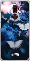 Nokia 7 Plus Hoesje Transparant TPU Case - Blooming Butterflies #ffffff