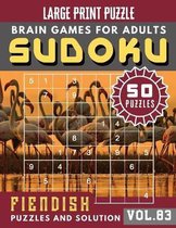 Fiendish Sudoku Large Print: Sudoku Expert Puzzles for Adults - Full Page Hard Sudoku Maths Book to Challenge Your Brain - Sudoku in Very Large Pri