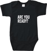 Rompertjes baby met tekst - Are you ready? - Romper zwart - Maat 74/80