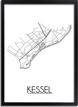 DesignClaud Kessel Plattegrond poster A2 + Fotolijst zwart