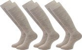 3 paar kniekousen - Wol - Naadloos - Beige Melange - Maat 40-46