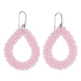 Melady Oorbellen Roze Glas Oorbellen Dames Oorhangers