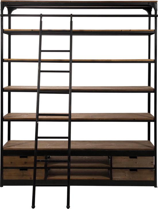 overzee Opwekking plannen Industriële Boekenkast Met Ladder | Classic | bol.com